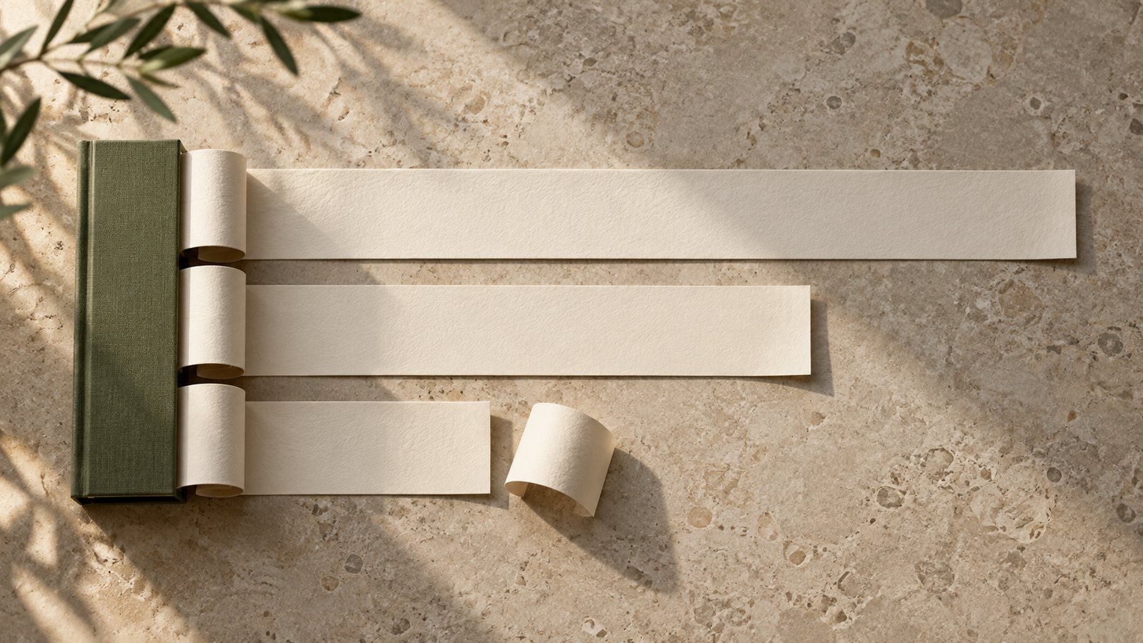 Papirbånd med ulike lengder illustrerer forskjellige oppbevaringstider.